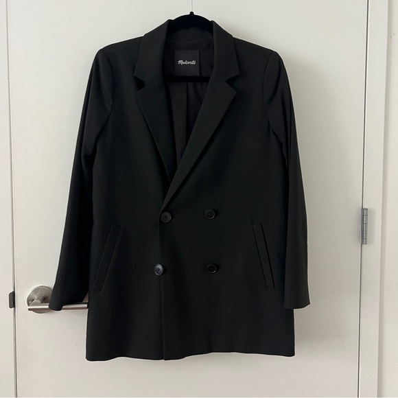 Madewell Caldwell Double Breasted Blazer in Black Size Small - Picture 1 of 4
